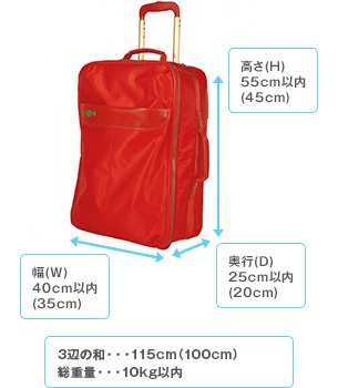 国内線機内持込可能サイズイメージ