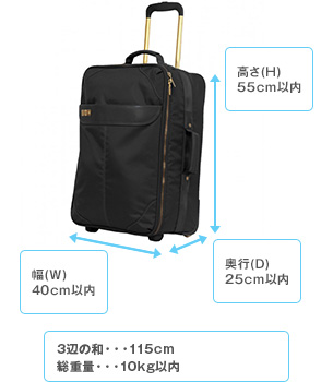 国際線機内持込可能サイズイメージ